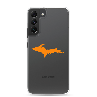 Michigan Upper Peninsula Clear Phone Case (w/ Orange UP Outline) | Samsung Android