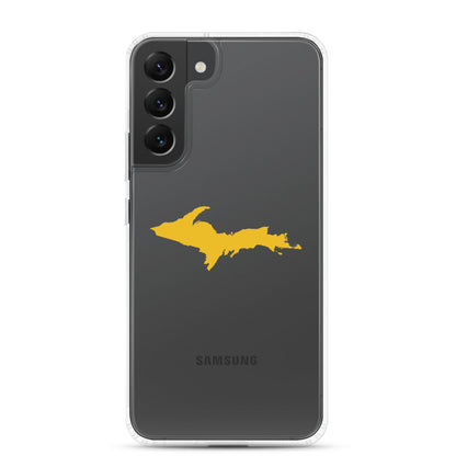 Michigan Upper Peninsula Clear Phone Case (w/ Gold UP Outline) | Samsung Android