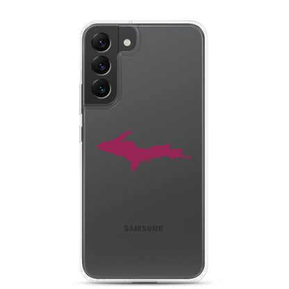 Michigan Upper Peninsula Clear Phone Case (w/ Ruby Red UP Outline) | Samsung Android