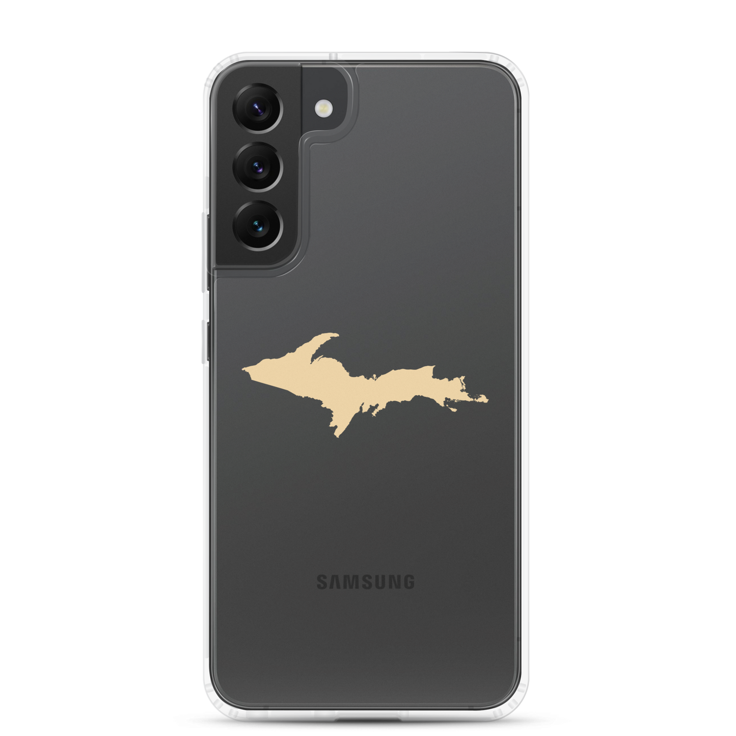 Michigan Upper Peninsula Clear Phone Case (w/ Maple Color UP Outline) | Samsung Android