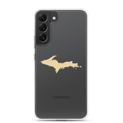 Michigan Upper Peninsula Clear Phone Case (w/ Maple Color UP Outline) | Samsung Android