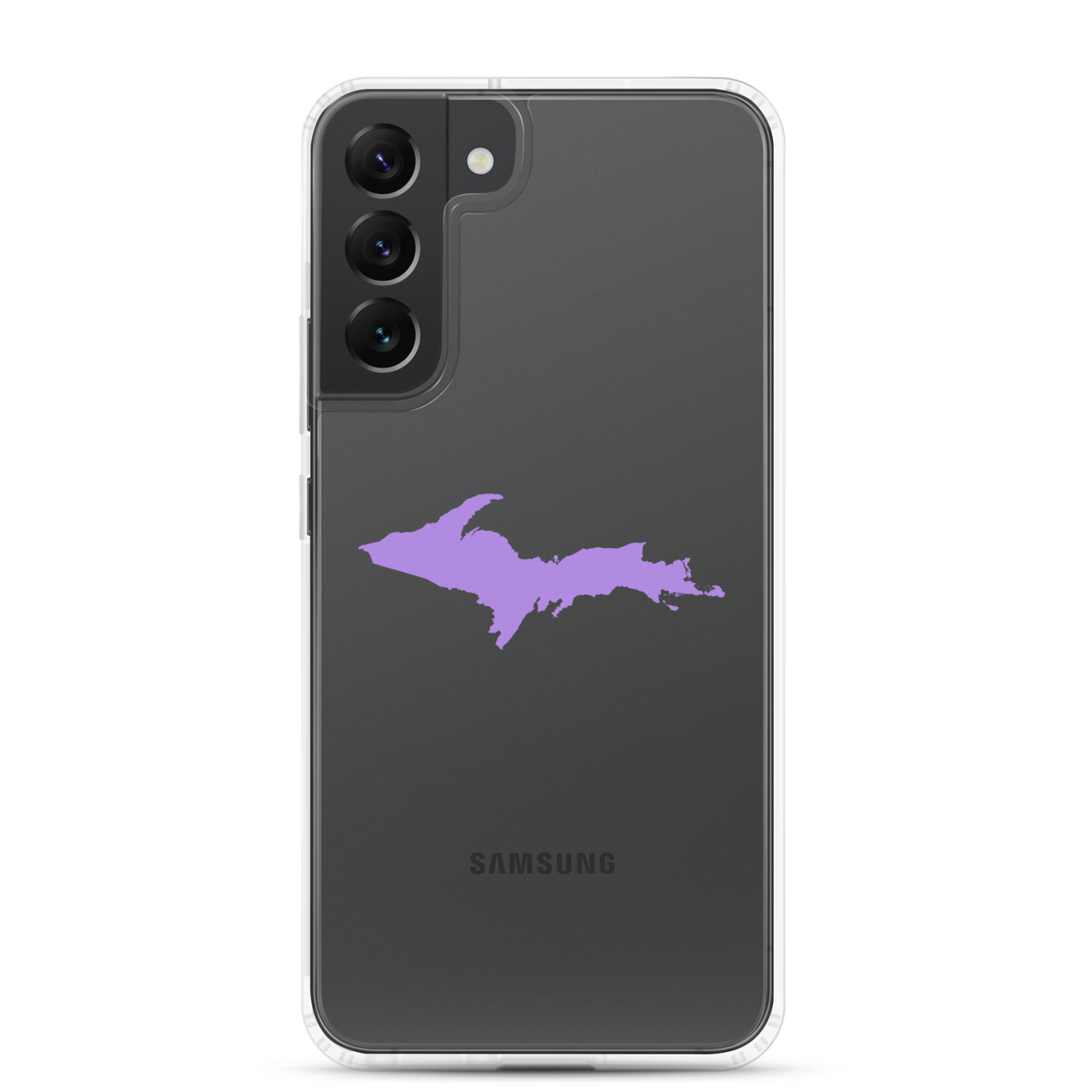 Michigan Upper Peninsula Clear Phone Case (w/ Lavender UP Outline) | Samsung Android