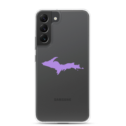 Michigan Upper Peninsula Clear Phone Case (w/ Lavender UP Outline) | Samsung Android