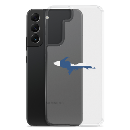Michigan Upper Peninsula Clear Phone Case (w/ UP Finland Flag Outline) | Samsung Android