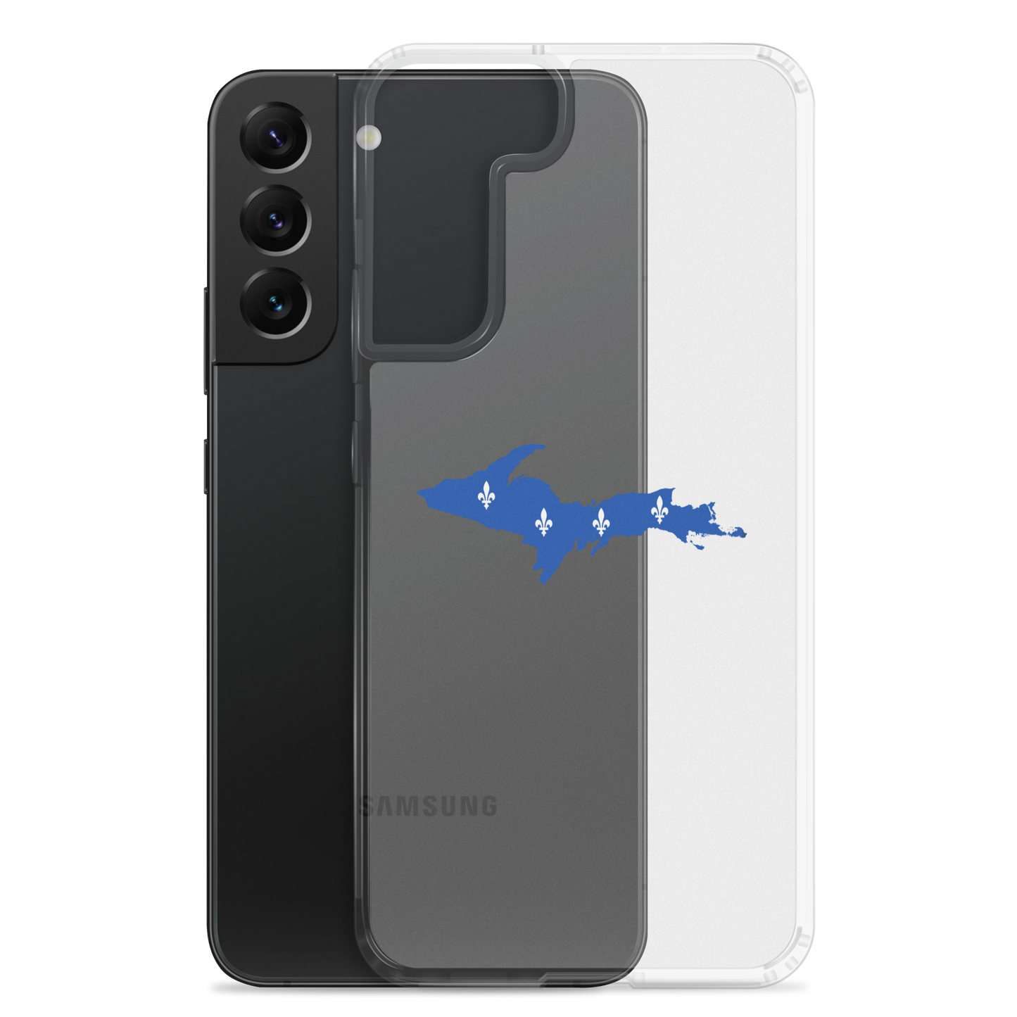 Michigan Upper Peninsula Clear Phone Case (w/ UP Quebec Flag Outline) | Samsung Android