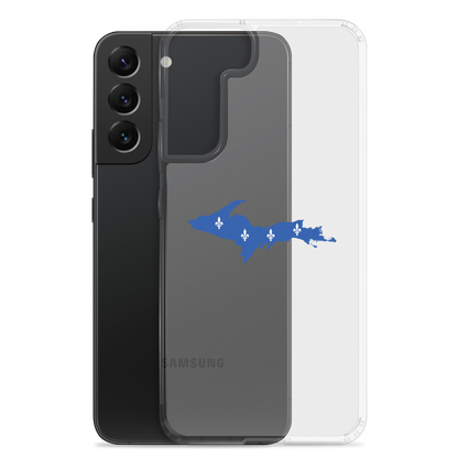 Michigan Upper Peninsula Clear Phone Case (w/ UP Quebec Flag Outline) | Samsung Android