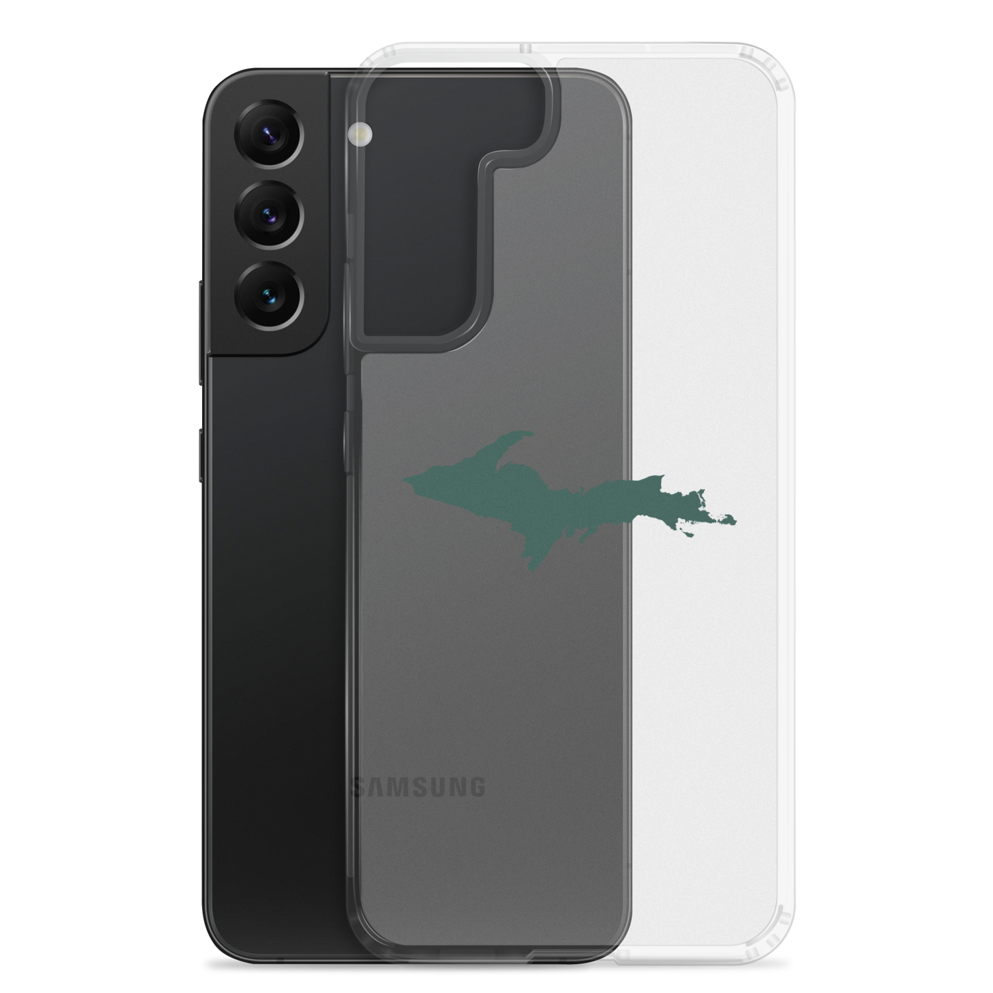 Michigan Upper Peninsula Clear Phone Case (w/ UP Green Outline) | Samsung Android