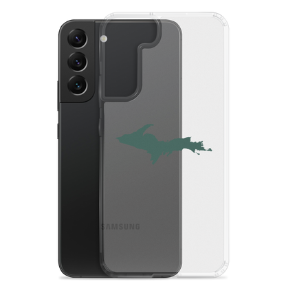 Michigan Upper Peninsula Clear Phone Case (w/ UP Green Outline) | Samsung Android