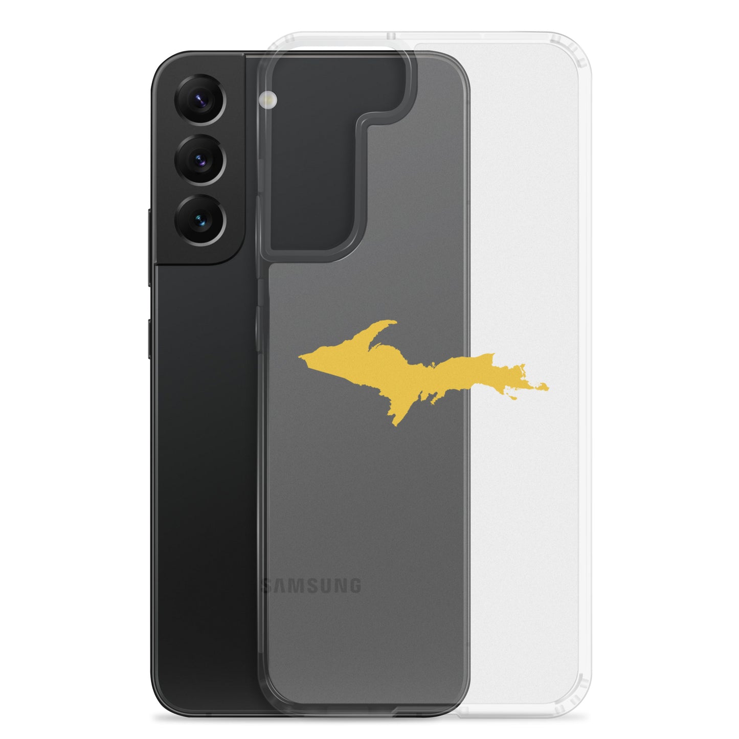 Michigan Upper Peninsula Clear Phone Case (w/ Gold UP Outline) | Samsung Android