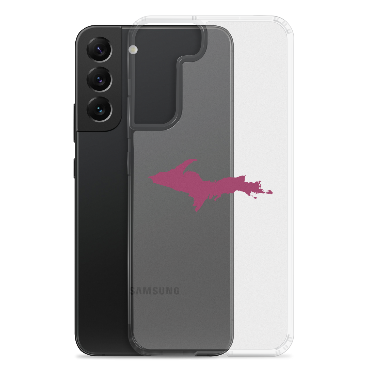 Michigan Upper Peninsula Clear Phone Case (w/ Ruby Red UP Outline) | Samsung Android