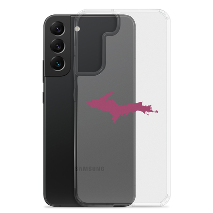 Michigan Upper Peninsula Clear Phone Case (w/ Ruby Red UP Outline) | Samsung Android