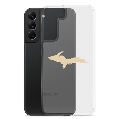 Michigan Upper Peninsula Clear Phone Case (w/ Maple Color UP Outline) | Samsung Android