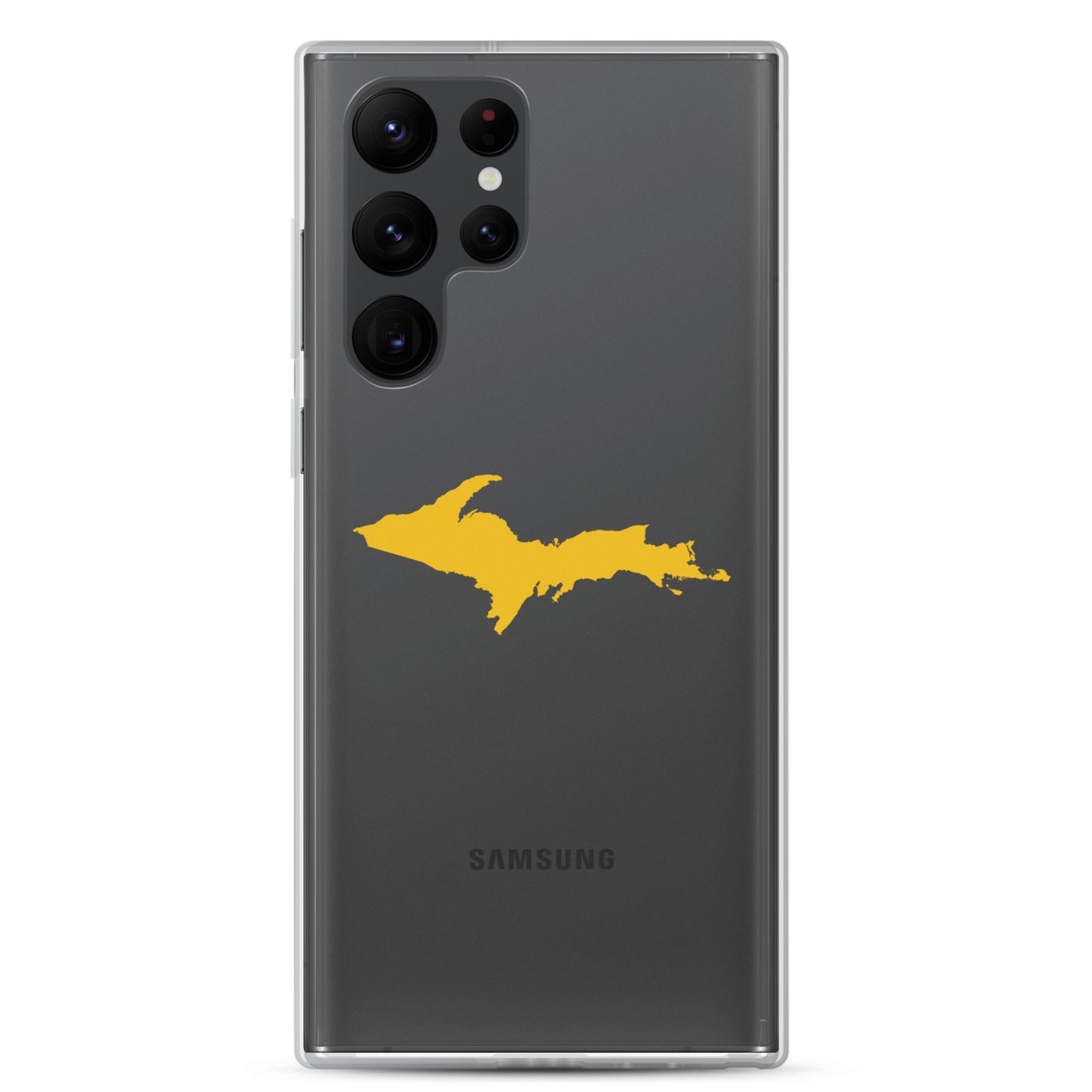 Michigan Upper Peninsula Clear Phone Case (w/ Gold UP Outline) | Samsung Android