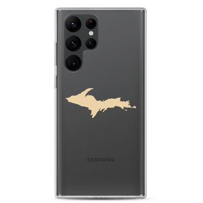 Michigan Upper Peninsula Clear Phone Case (w/ Maple Color UP Outline) | Samsung Android