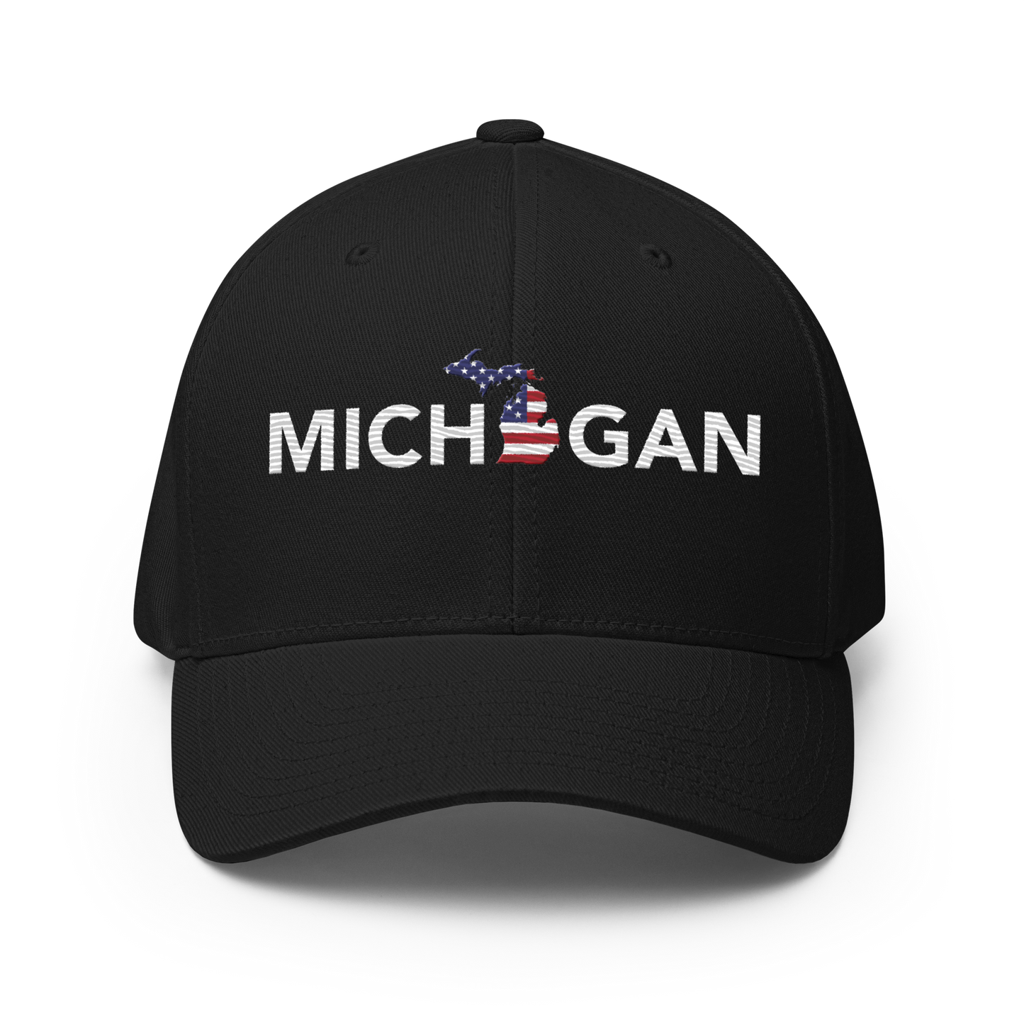 'Michigan' Fitted Baseball Cap (Sans Font Patriot Edition)