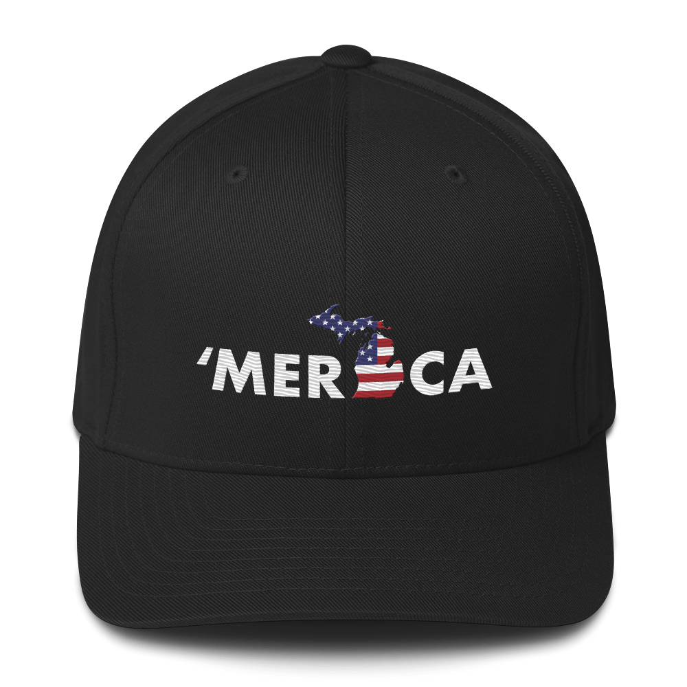 Michigan 'Merica' Fitted Baseball Cap