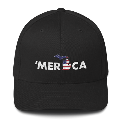 Michigan 'Merica' Fitted Baseball Cap