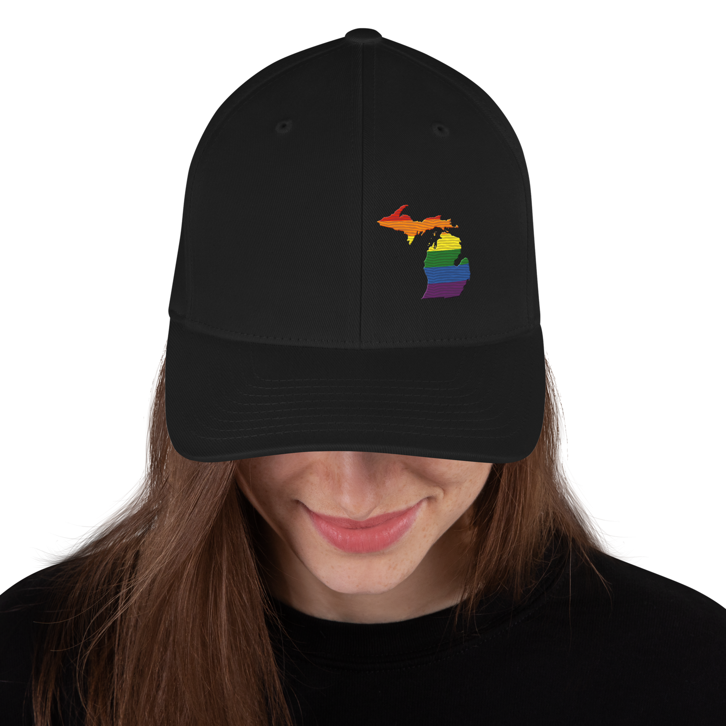 Michigan Fitted Baseball Cap (Rainbow Pride Edition)