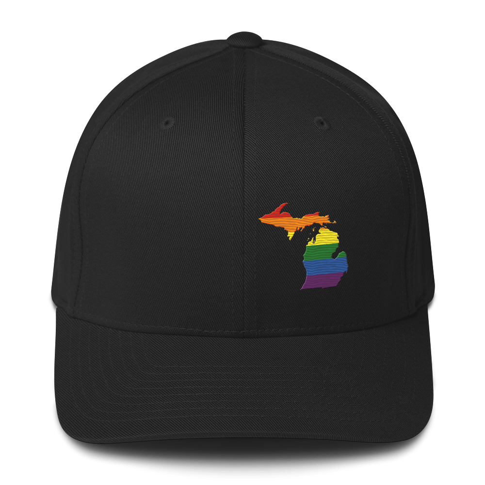 Michigan Fitted Baseball Cap (Rainbow Pride Edition)