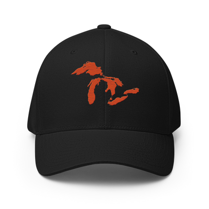 Great Lakes Fitted Baseball Cap (Maple Leaf Orange)