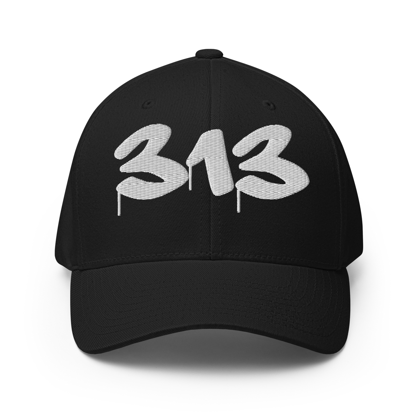 Detroit '313' Fitted Baseball Cap (Tag Font)