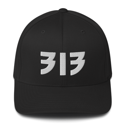 Detroit '313' Fitted Baseball Cap (Glam Font)