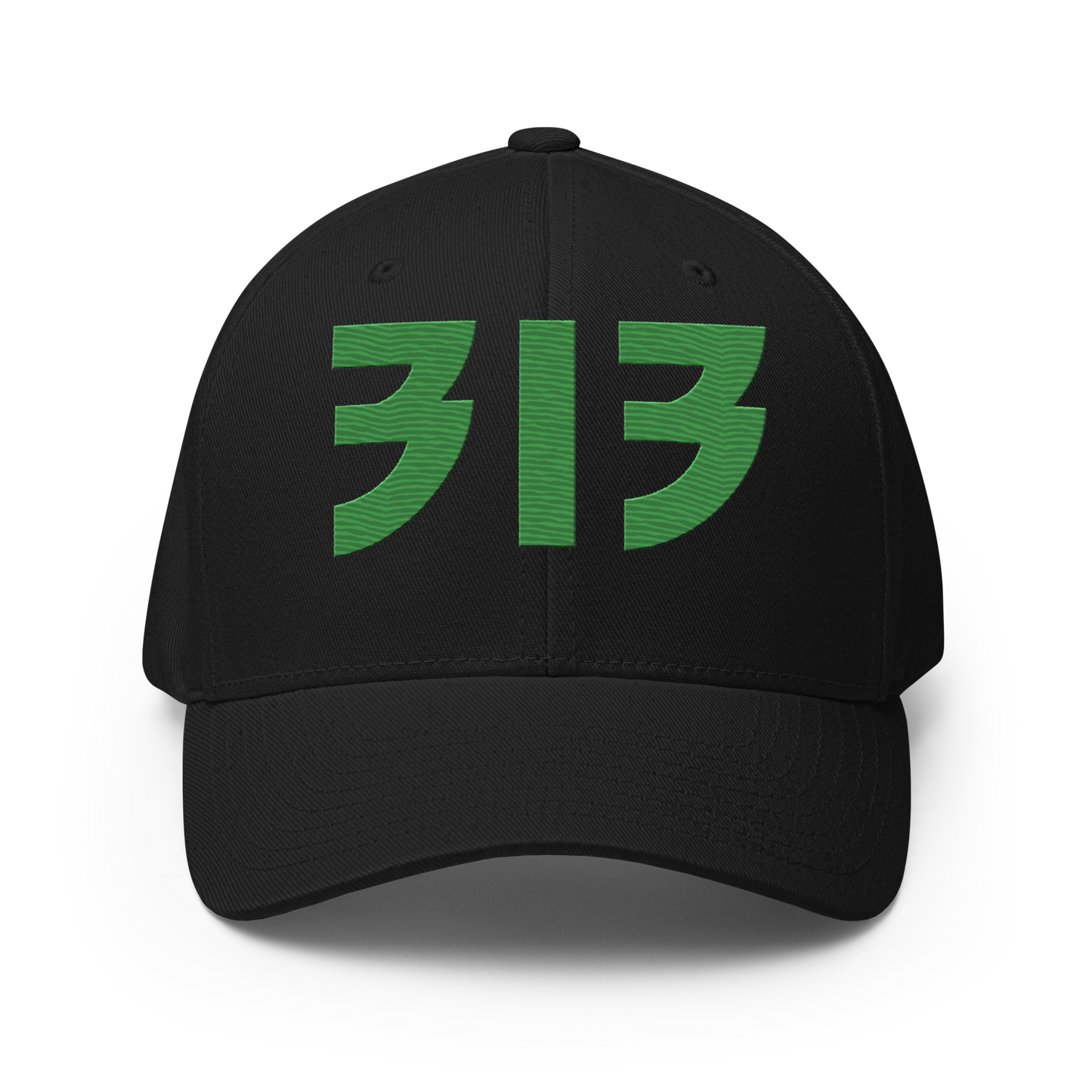 Detroit '313' Fitted Baseball Cap (Glam Font) | Shamrock Green