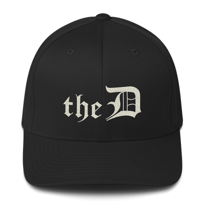 Detroit 'The D' Fitted Baseball Cap | Ivory White