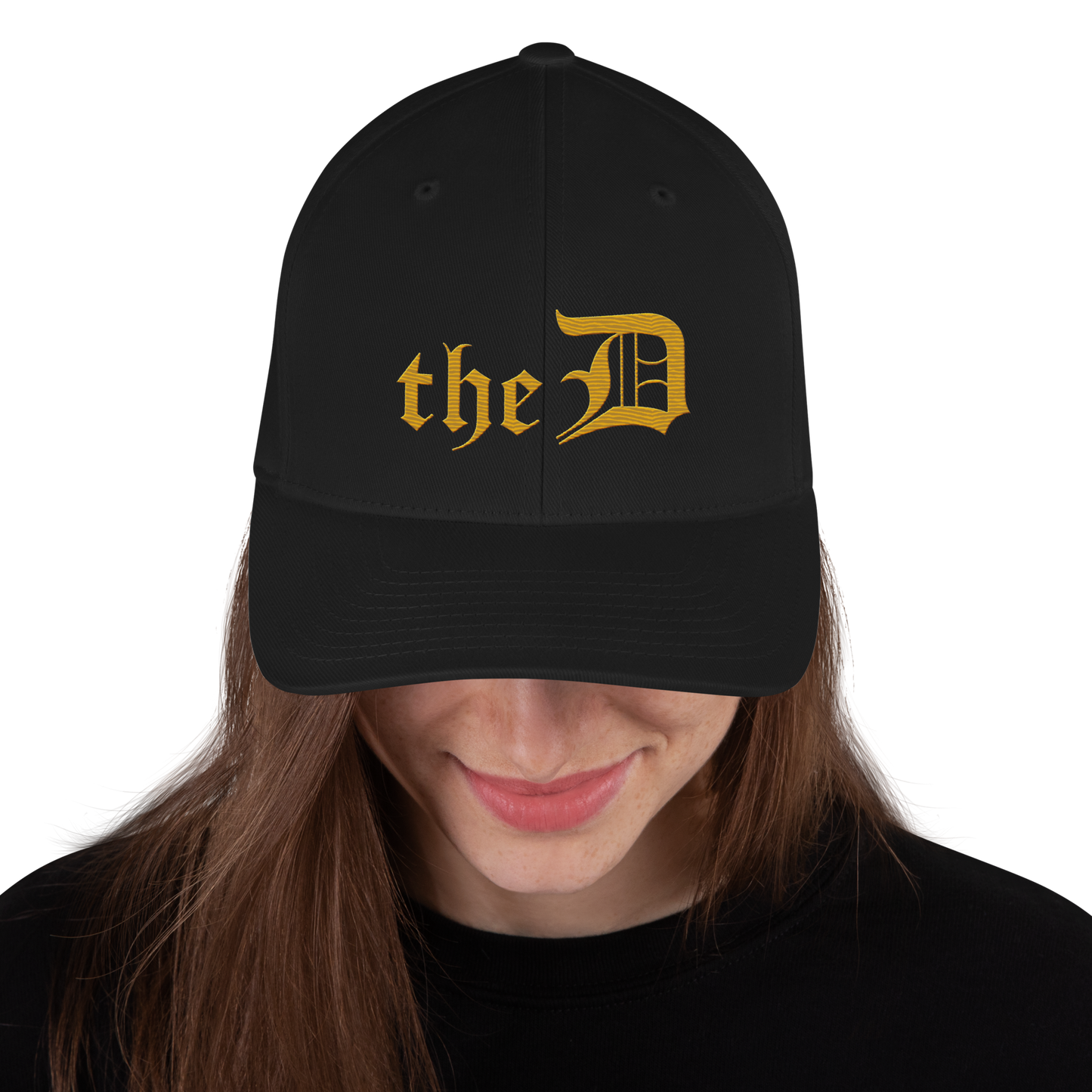 Detroit 'The D' Fitted Baseball Cap | Gold