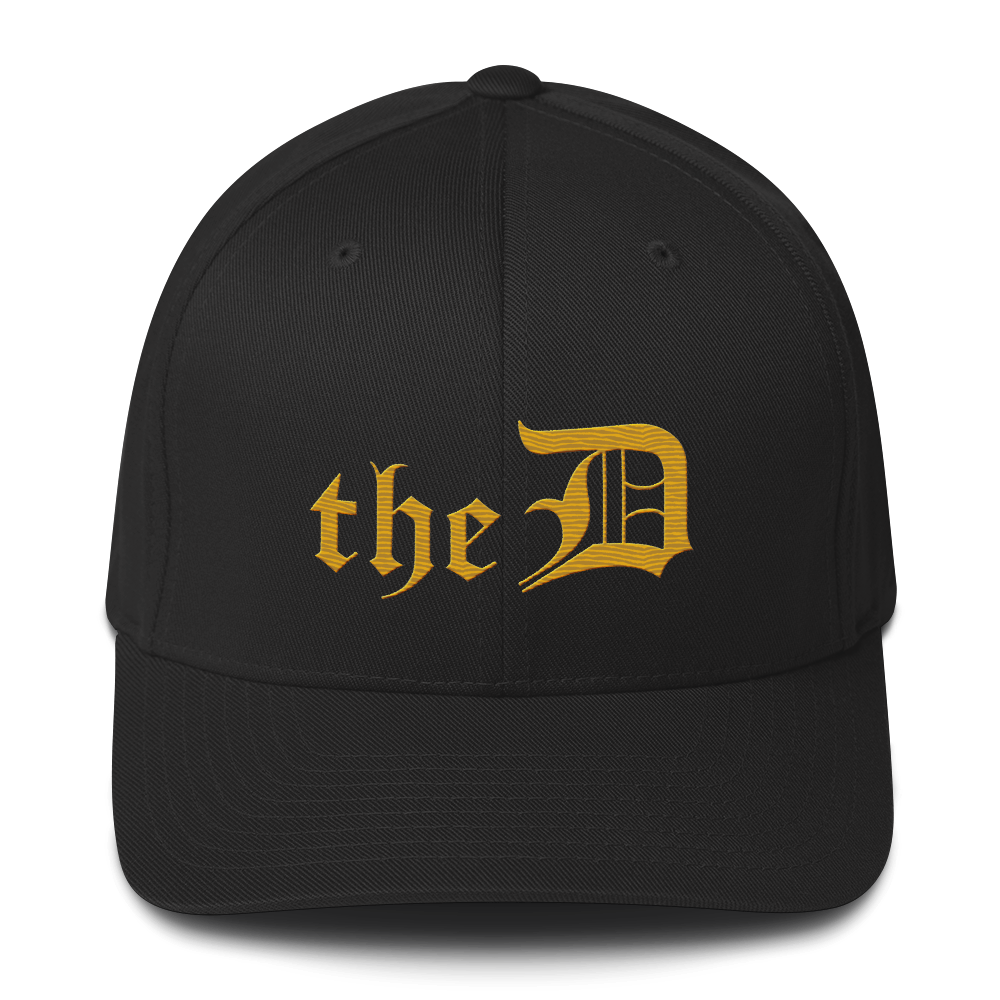 Detroit 'The D' Fitted Baseball Cap | Gold