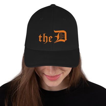 Detroit 'The D' Fitted Baseball Cap | Orange