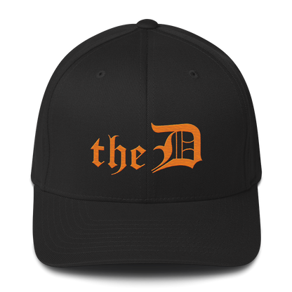 Detroit 'The D' Fitted Baseball Cap | Orange