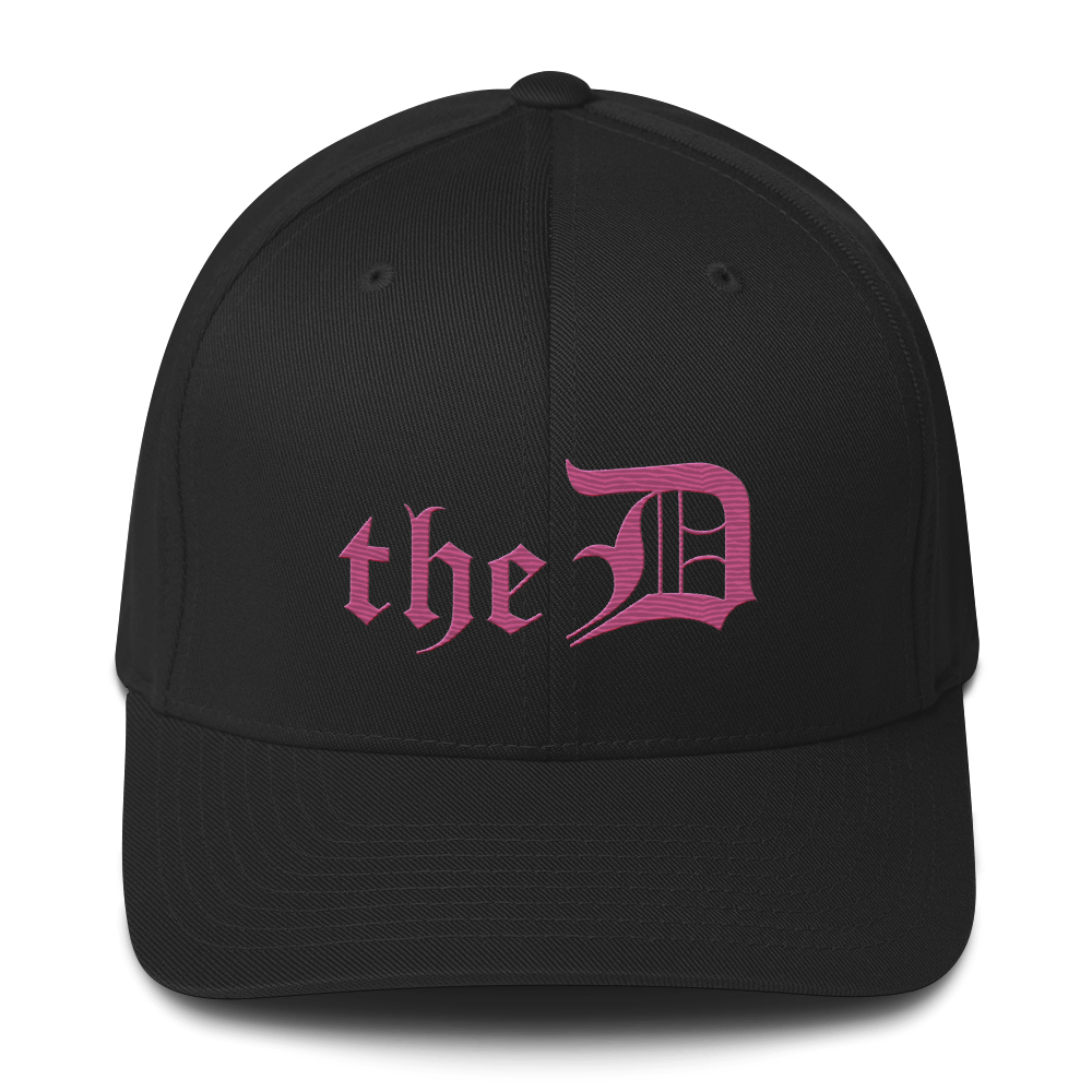 Detroit 'The D' Fitted Baseball Cap | Apple Blossom Pink