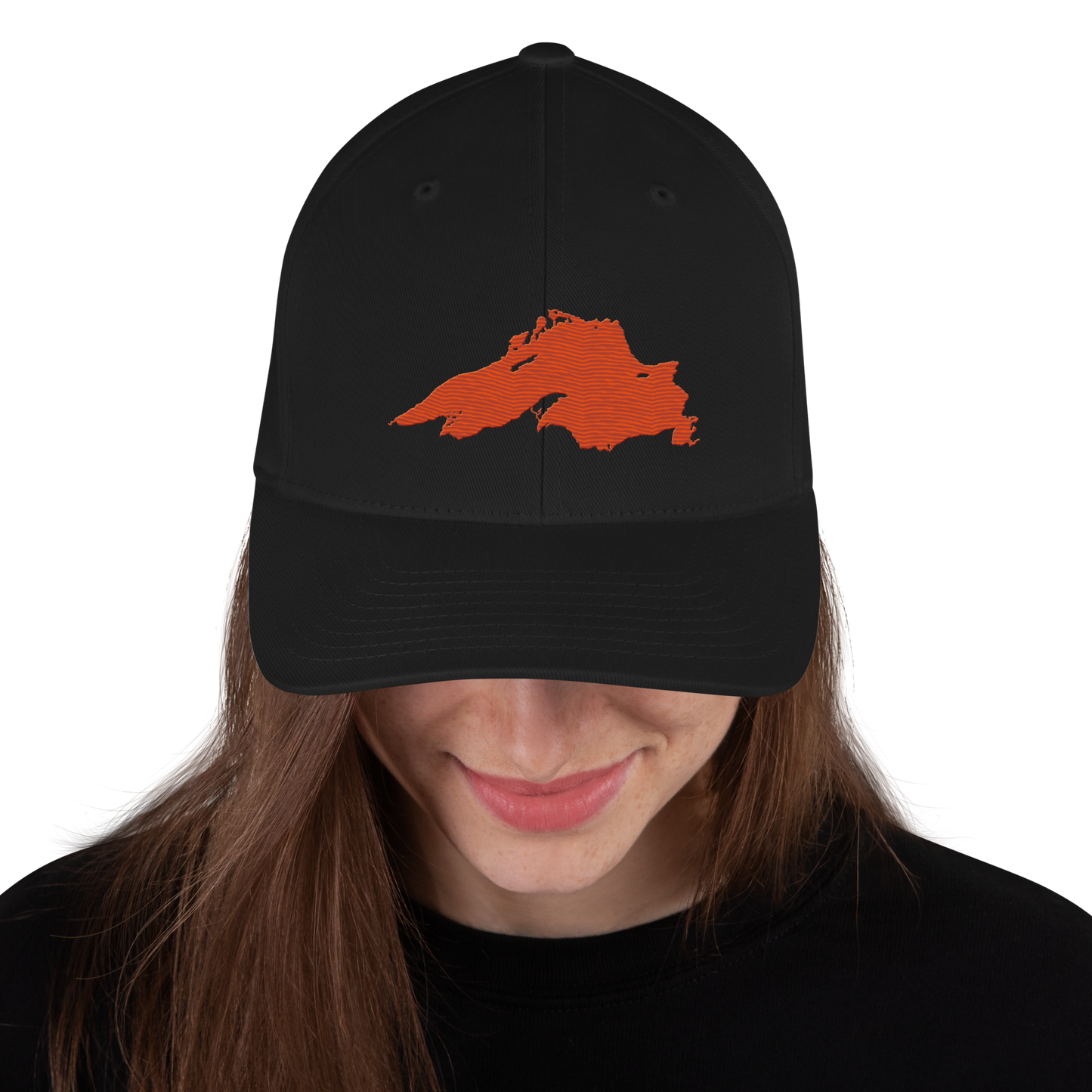 Lake Superior Fitted Baseball Cap | Maple Leaf Orange