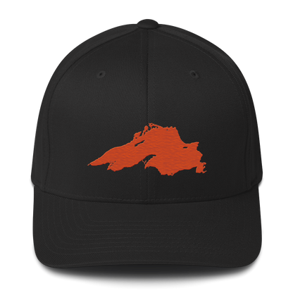 Lake Superior Fitted Baseball Cap | Maple Leaf Orange