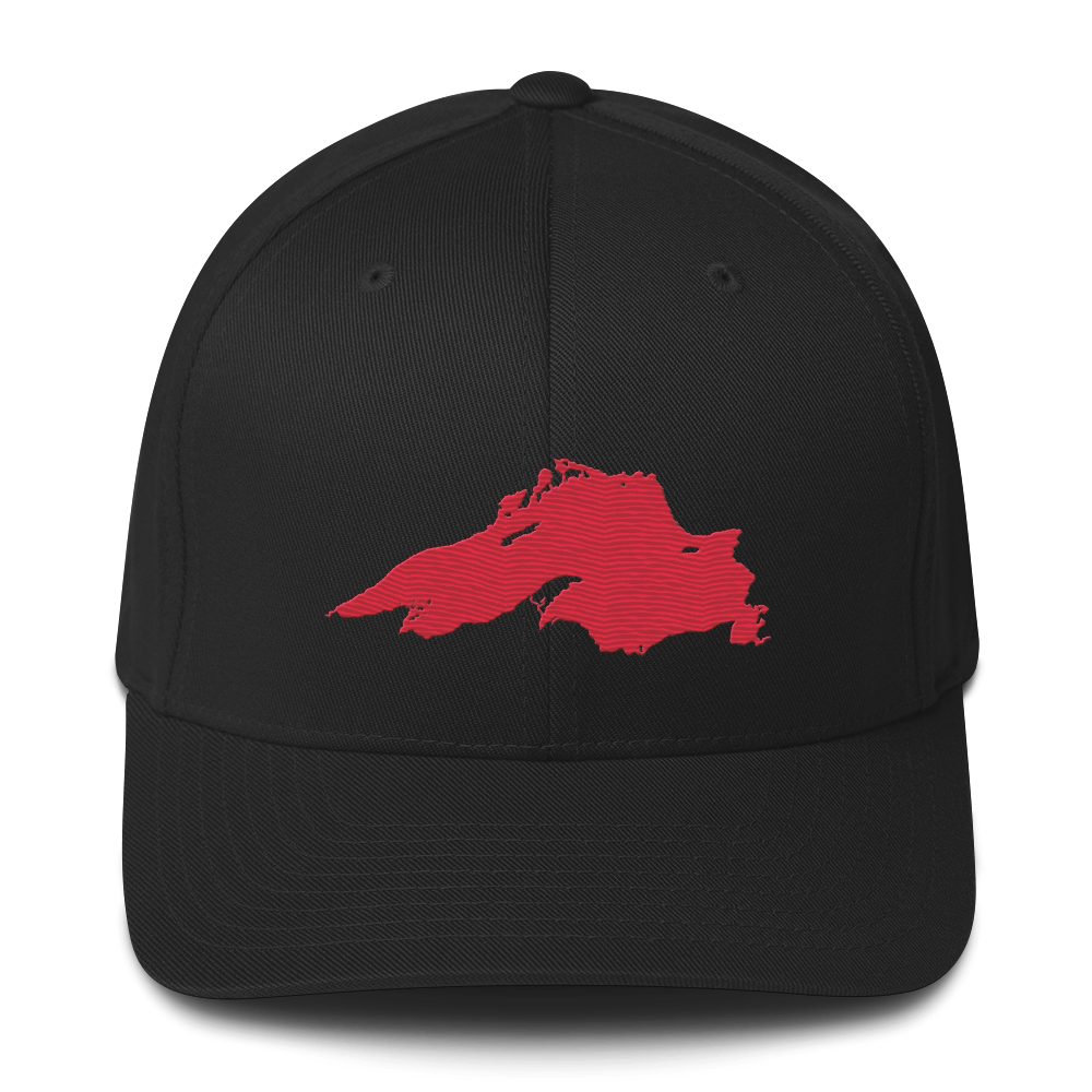 Lake Superior Fitted Baseball Cap | Lighthouse Red