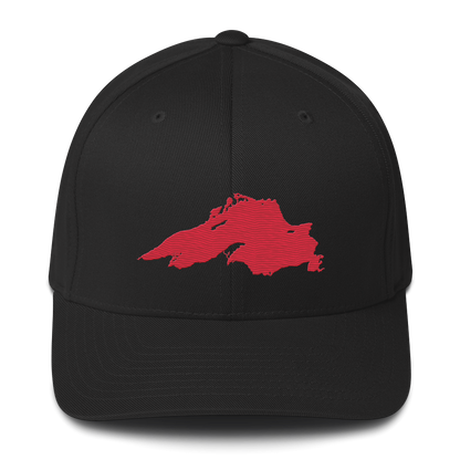 Lake Superior Fitted Baseball Cap | Lighthouse Red