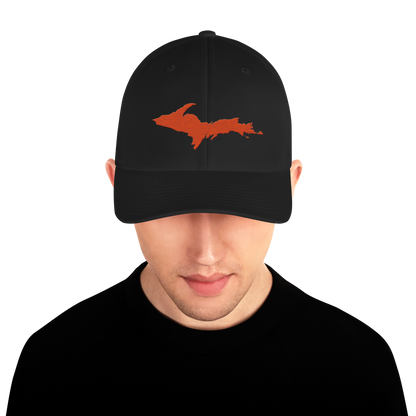 Upper Peninsula Fitted Baseball Cap | Maple Leaf Orange