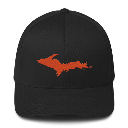 Upper Peninsula Fitted Baseball Cap | Maple Leaf Orange