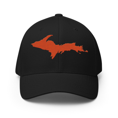 Upper Peninsula Fitted Baseball Cap | Maple Leaf Orange