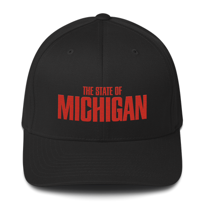 'The State of Michigan' Fitted Baseball Cap | Flying Superhero Parody