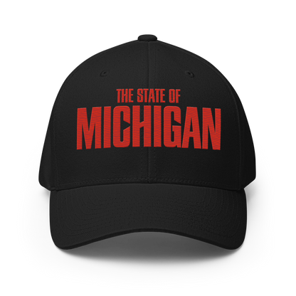 'The State of Michigan' Fitted Baseball Cap | Flying Superhero Parody