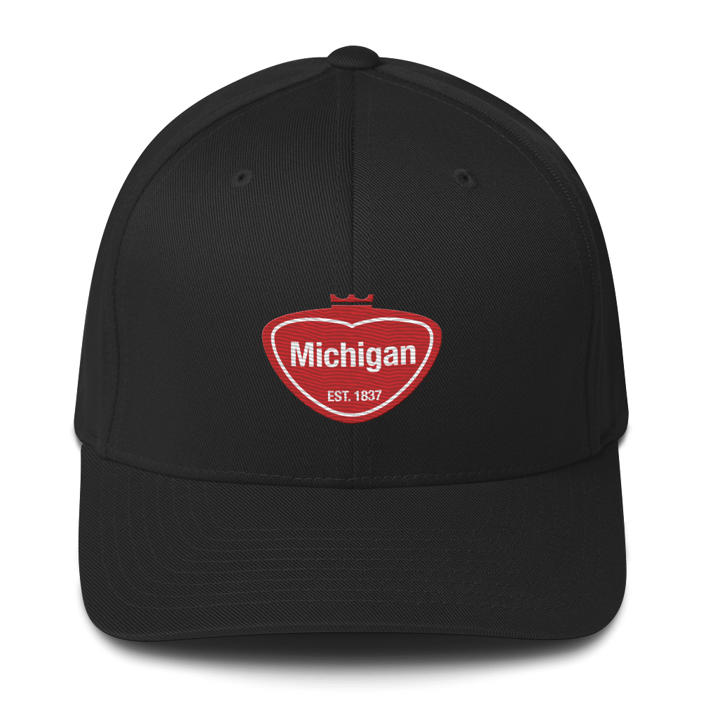 'Michigan EST 1837' Fitted Baseball Cap | Local Sodapop Parody