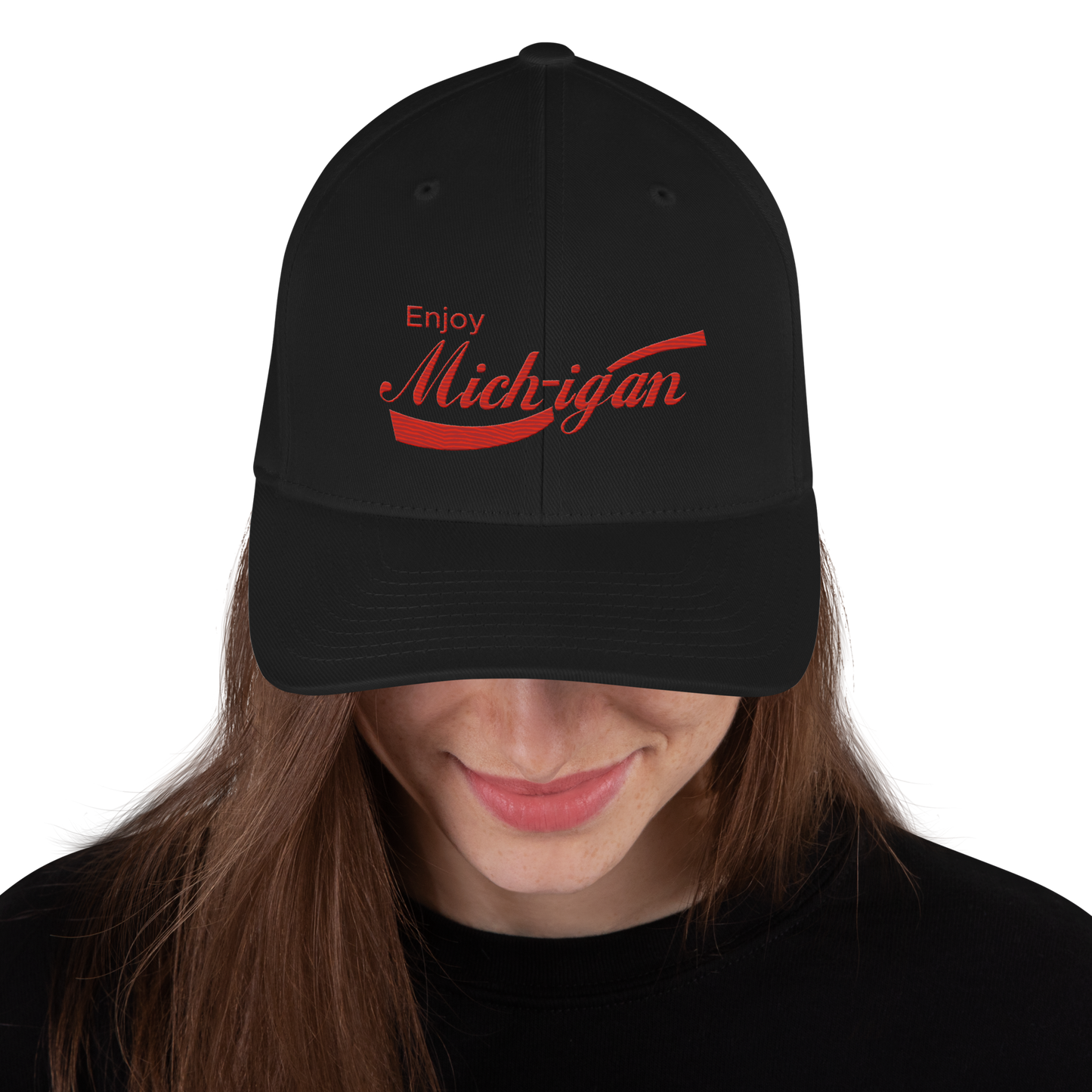 'Enjoy Michigan' Fitted Baseball Cap | Sodapop Parody