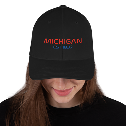 'Michigan EST 1837' Fitted Baseball Cap | Space Agency Parody
