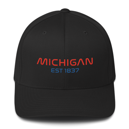 'Michigan EST 1837' Fitted Baseball Cap | Space Agency Parody