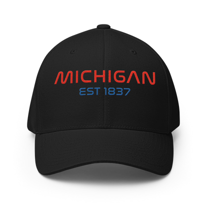 'Michigan EST 1837' Fitted Baseball Cap | Space Agency Parody