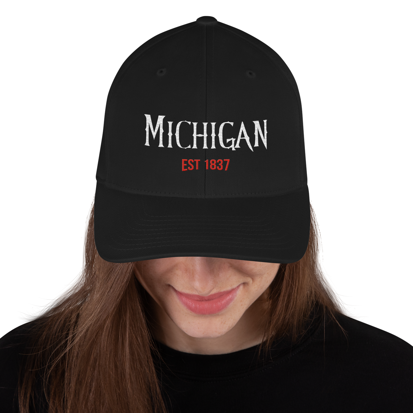 'Michigan EST 1837' Fitted Baseball Cap | Spooky Parody