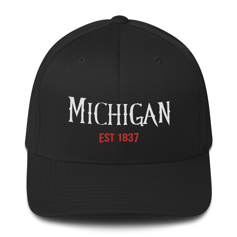 'Michigan EST 1837' Fitted Baseball Cap | Spooky Parody