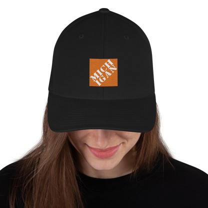 'Michigan' Fitted Baseball Cap | Construction Retail Parody